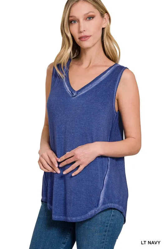 Comfy Vibes Washed Sleeveless Top