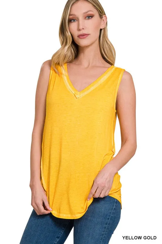 Comfy Vibes Washed Sleeveless Top