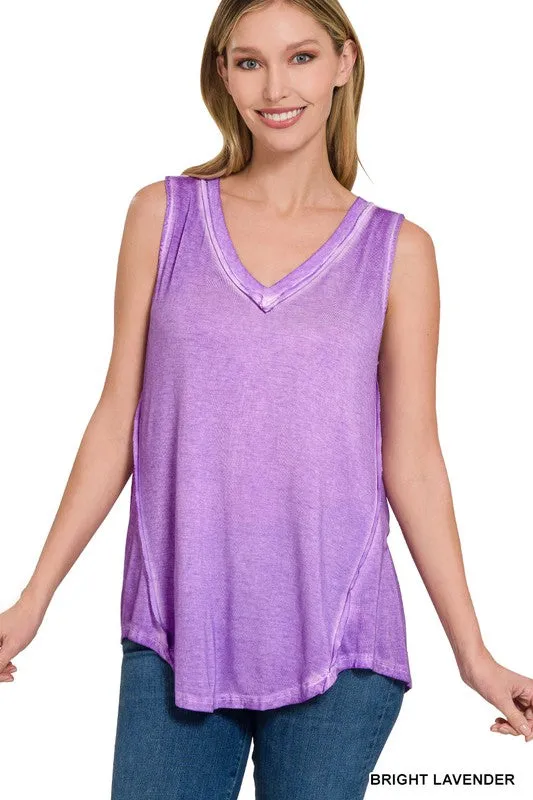Comfy Vibes Washed Sleeveless Top