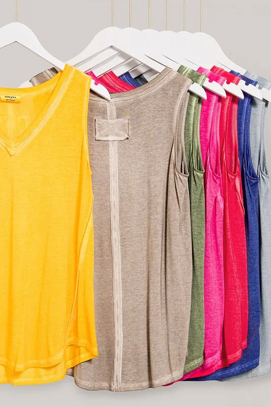 Comfy Vibes Washed Sleeveless Top