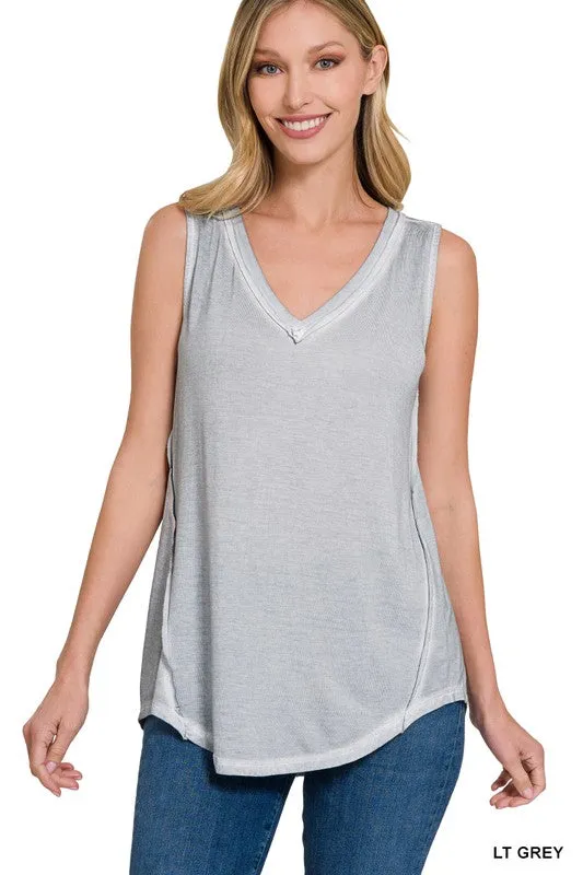 Comfy Vibes Washed Sleeveless Top