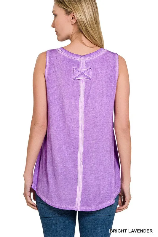 Comfy Vibes Washed Sleeveless Top