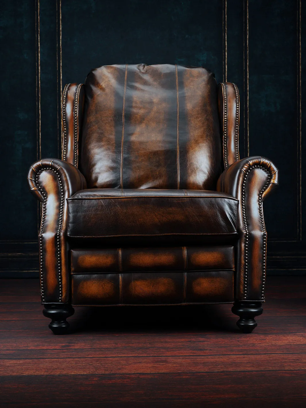 Cowboy Push Back Leather Recliner