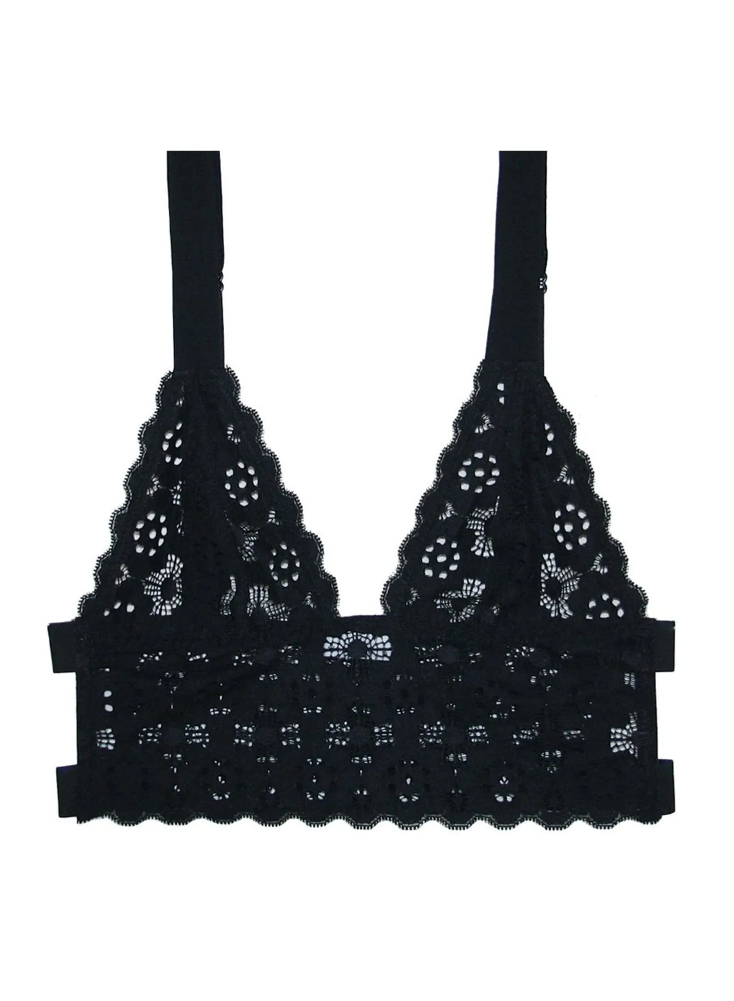 Crochet Lace Longline Triangle Bra