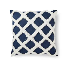 Derby Navy Check Cushion 50cm