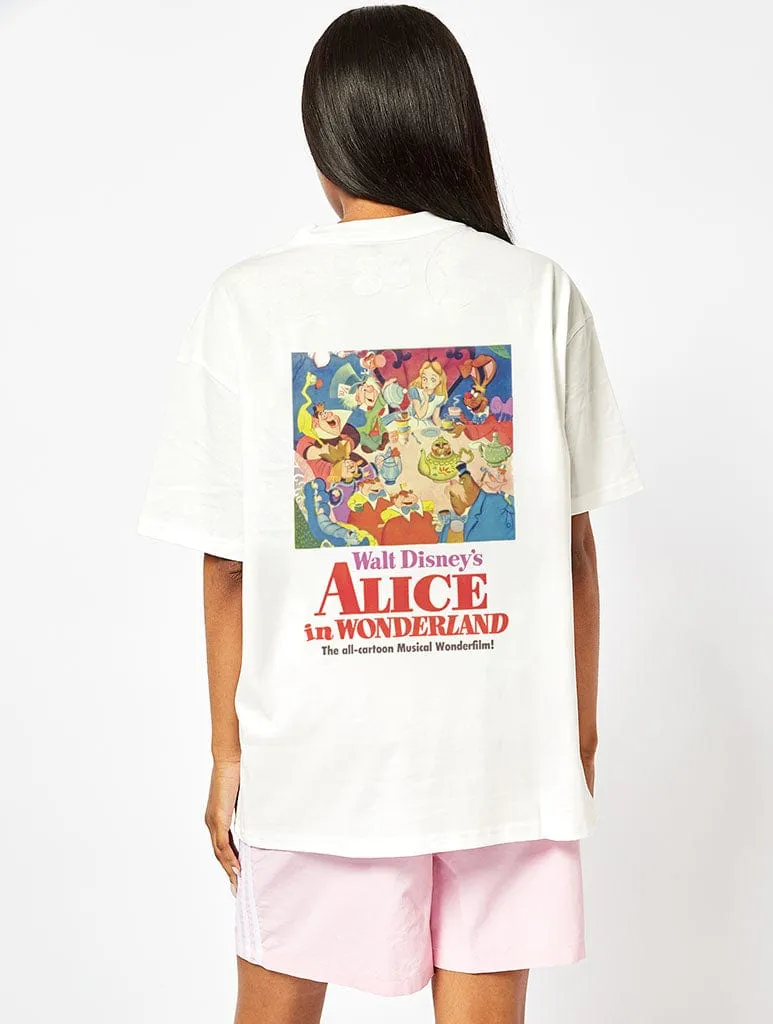 Disney Alice In Wonderland Oversized Ecru T-Shirt