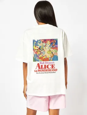 Disney Alice In Wonderland Oversized Ecru T-Shirt