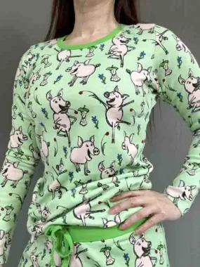 DUNS Long Sleeved T-shirt Adult - Dancing Pig Green