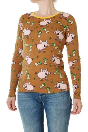DUNS Long Sleeved T-shirt Adult - Pig Brown