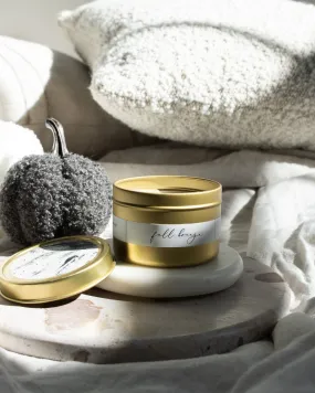Fall Breeze Coconut Soy Candle - Gold Travel Tin