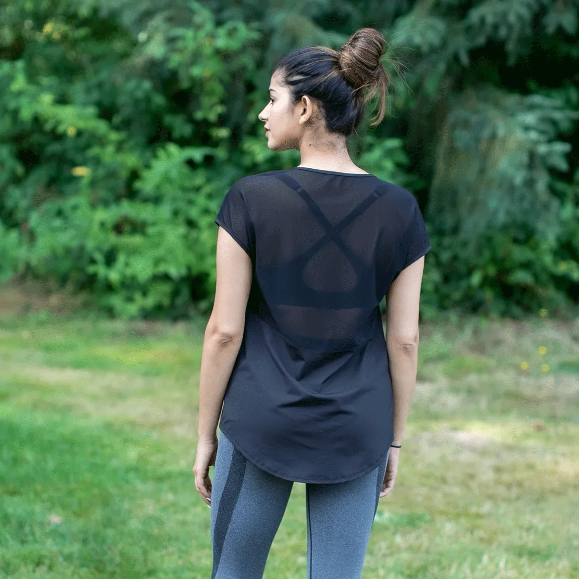 Final Sale Black Mesh Illusion Tee