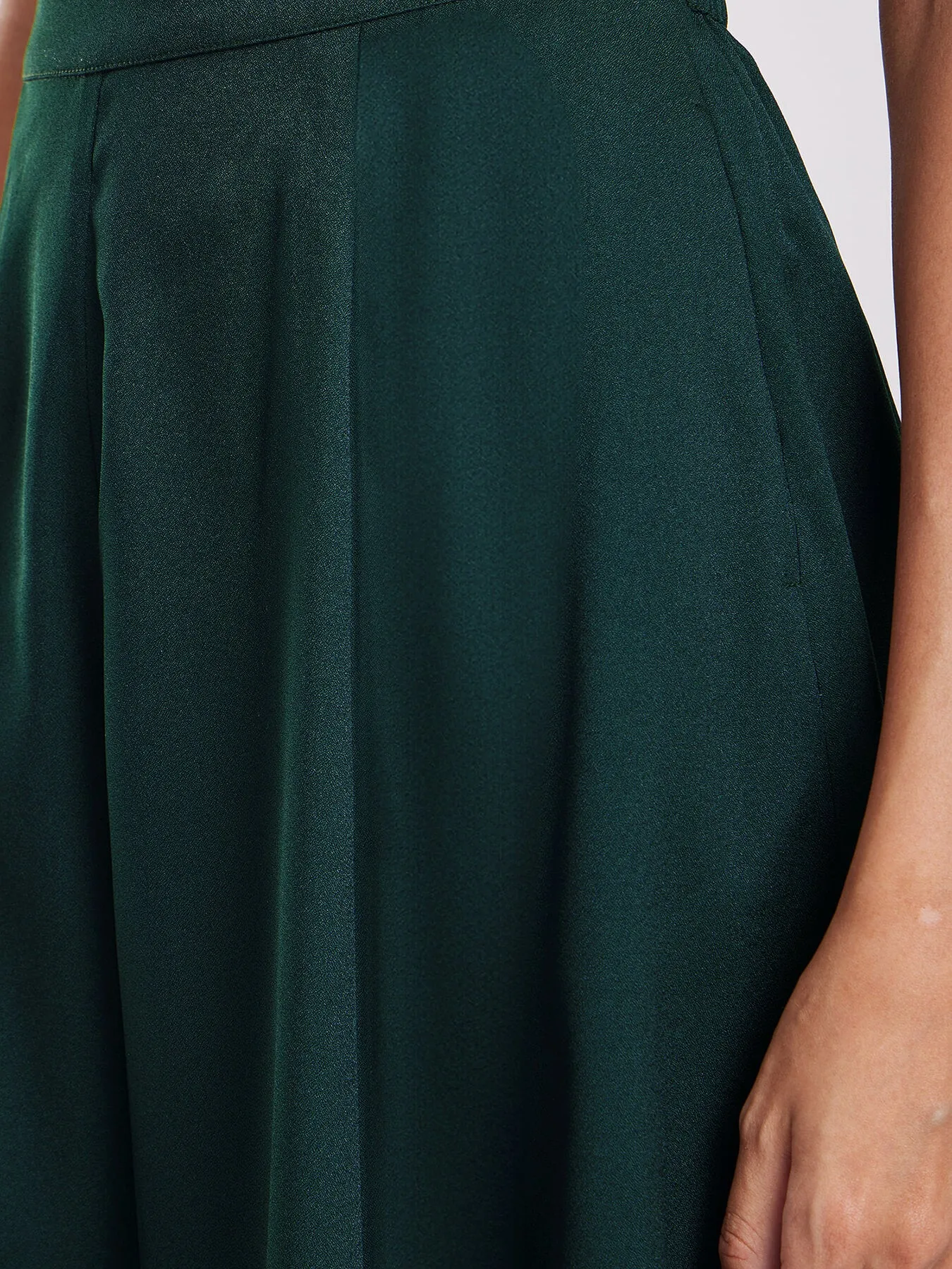 Flared Skort With Panel Detail - Green