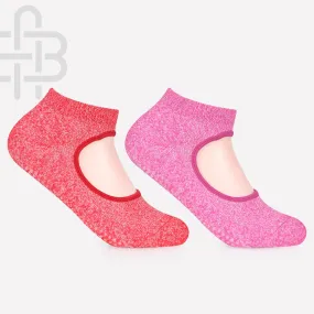 Girls Anti-Skid (Gripper) Yoga Socks In Combo - Pack Of 2