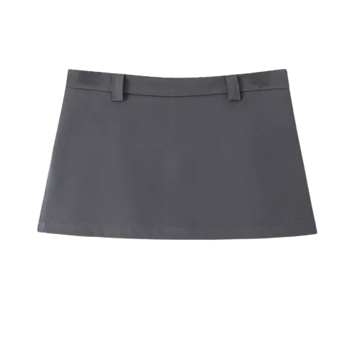 Grey Low-Rise Skort