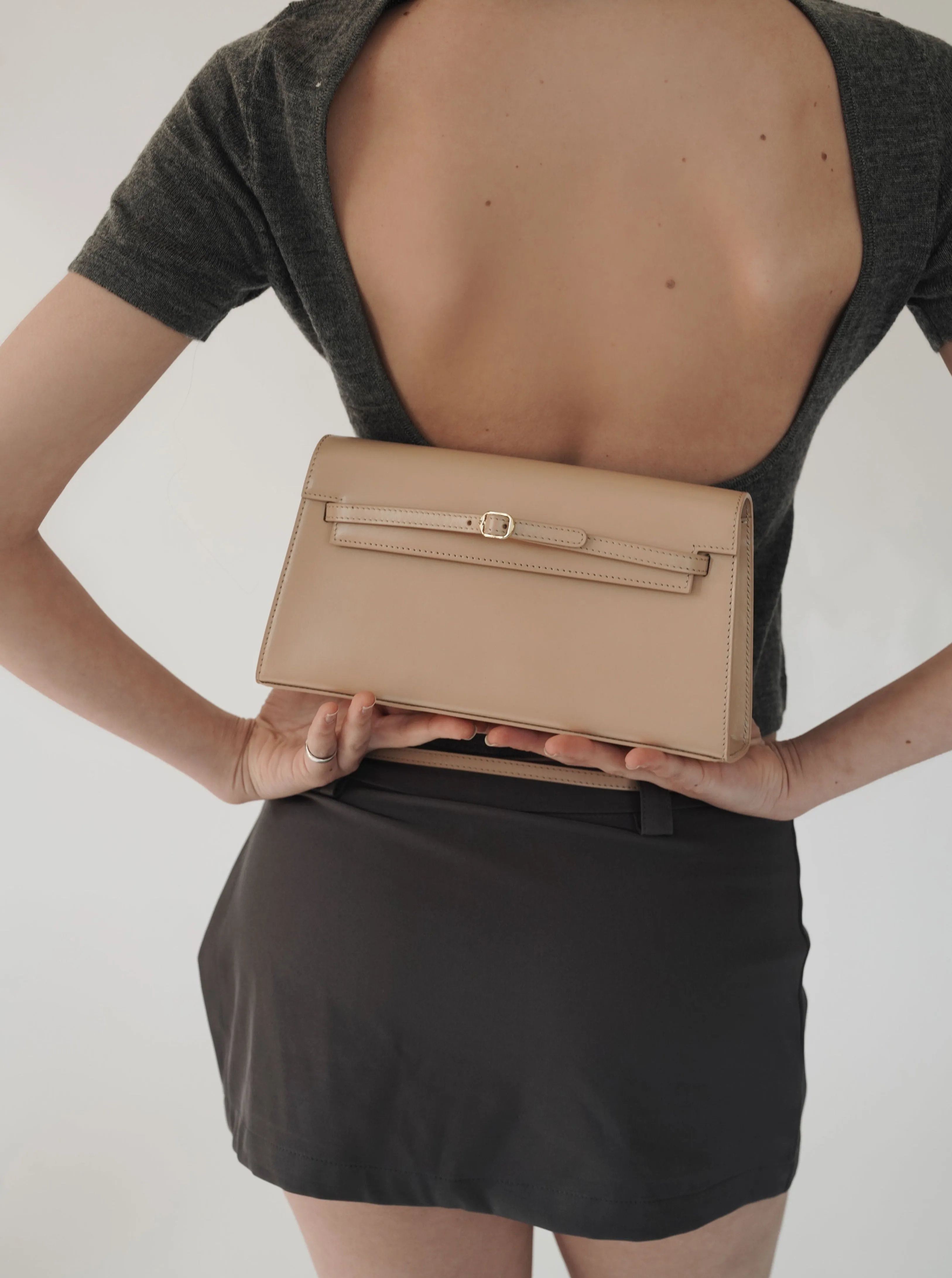 Grey Low-Rise Skort