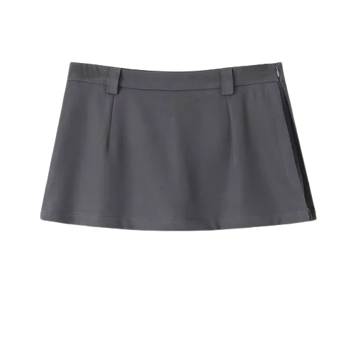 Grey Low-Rise Skort