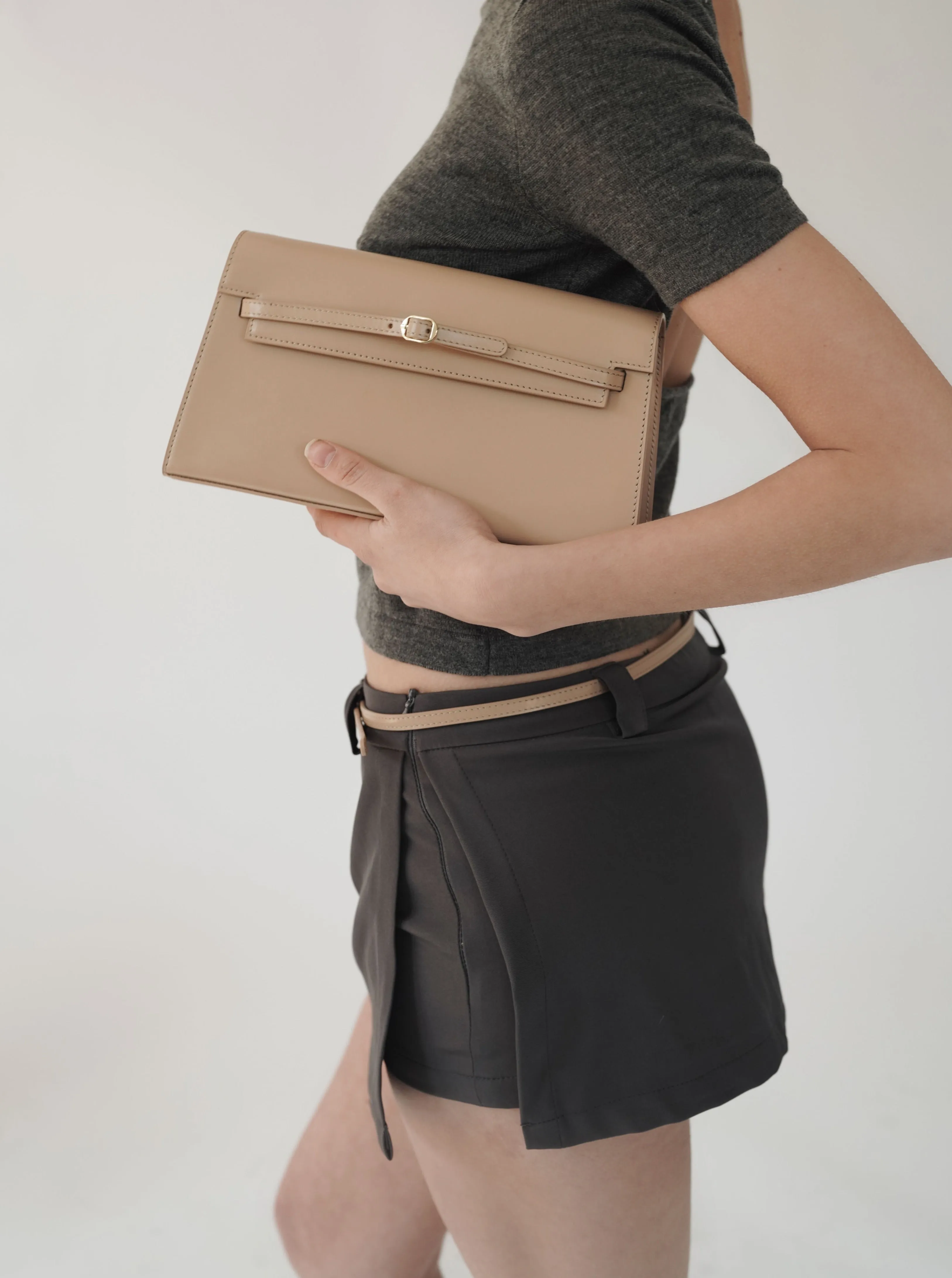 Grey Low-Rise Skort