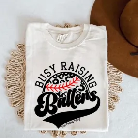(Ivory/Cream) Busy Raising Ballers Short Sleeve Adult Tee