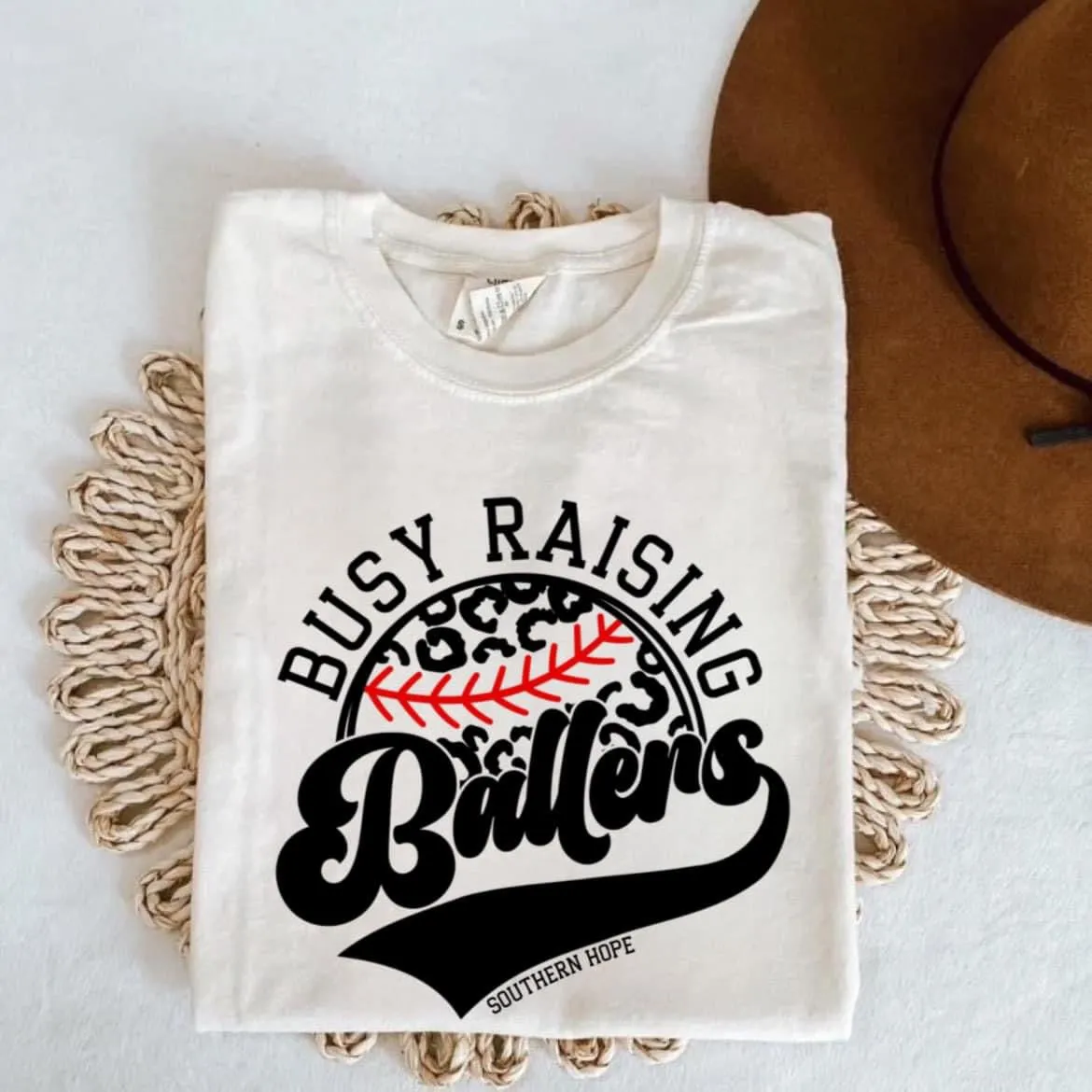 (Ivory/Cream) Busy Raising Ballers Short Sleeve Adult Tee