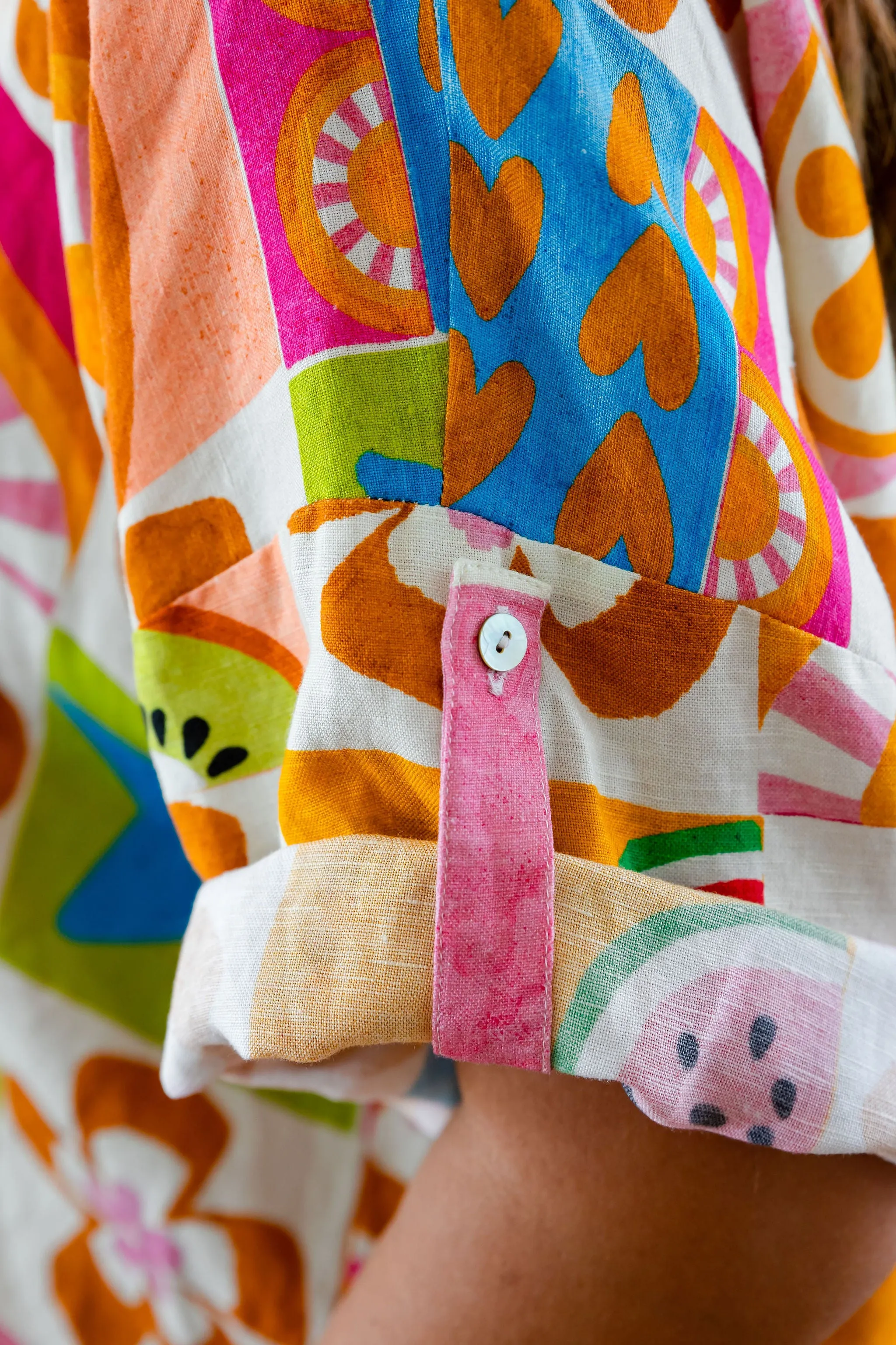 Julia Linen Blend Top in Summer Crush