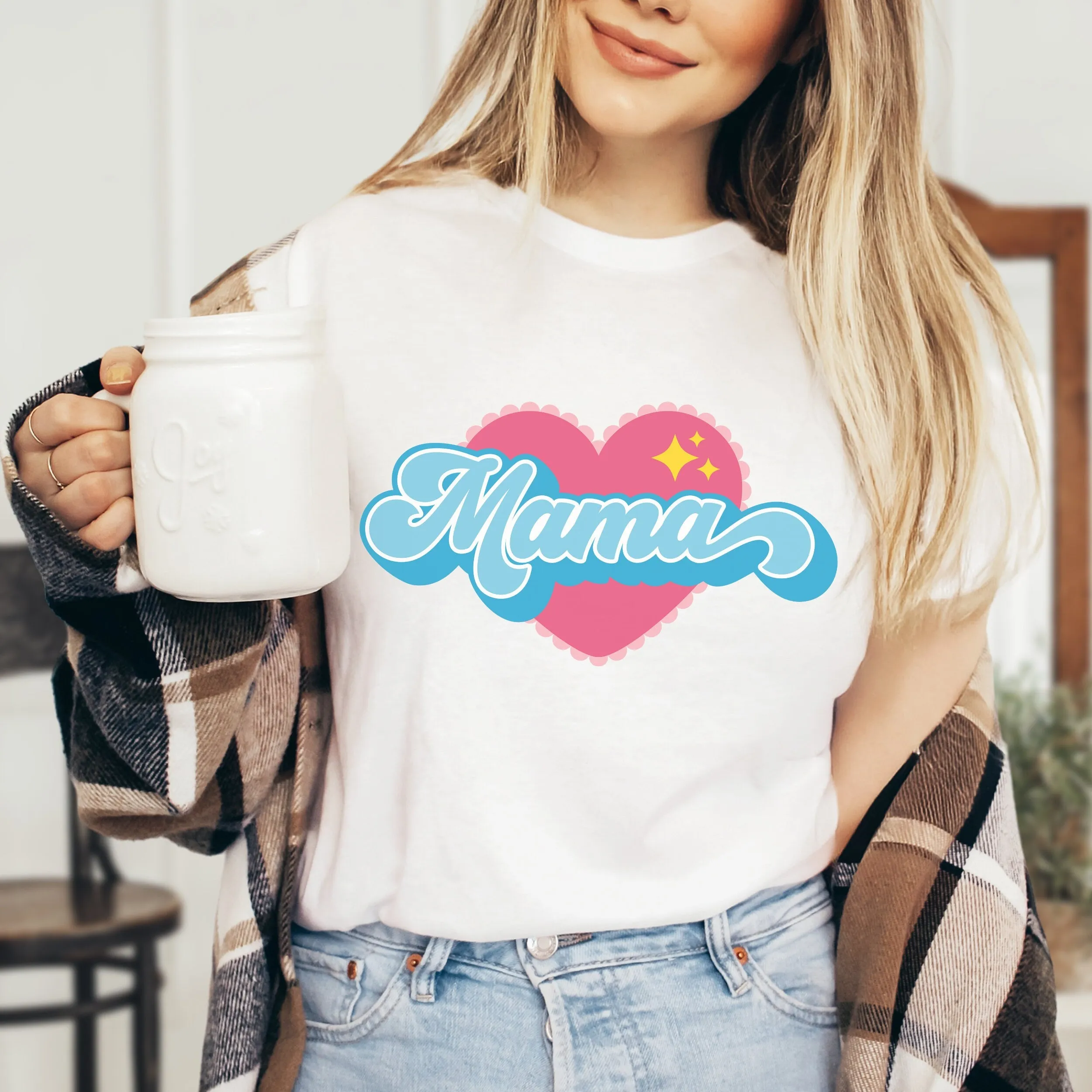 Kawaii Mama Heart Retro T Shirt
