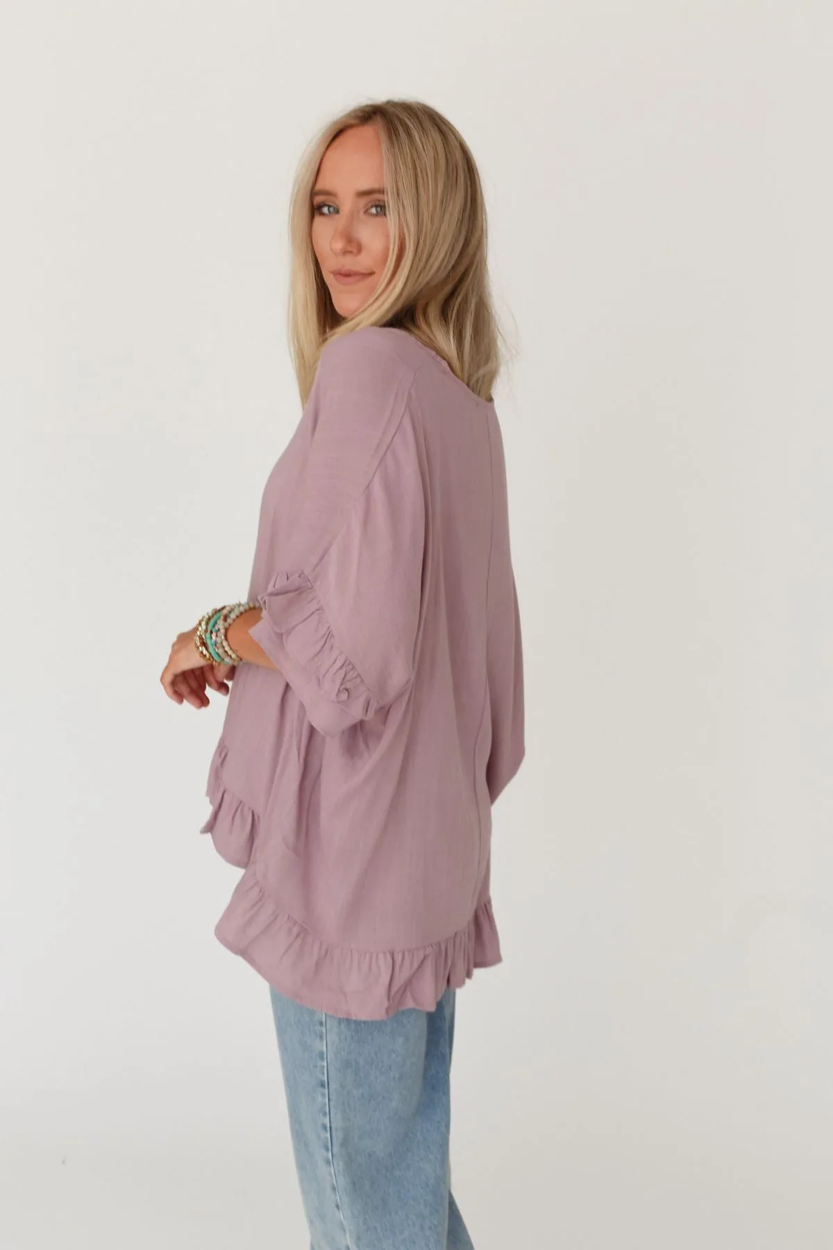 Let Me Be Ruffled Top - Pale Plum