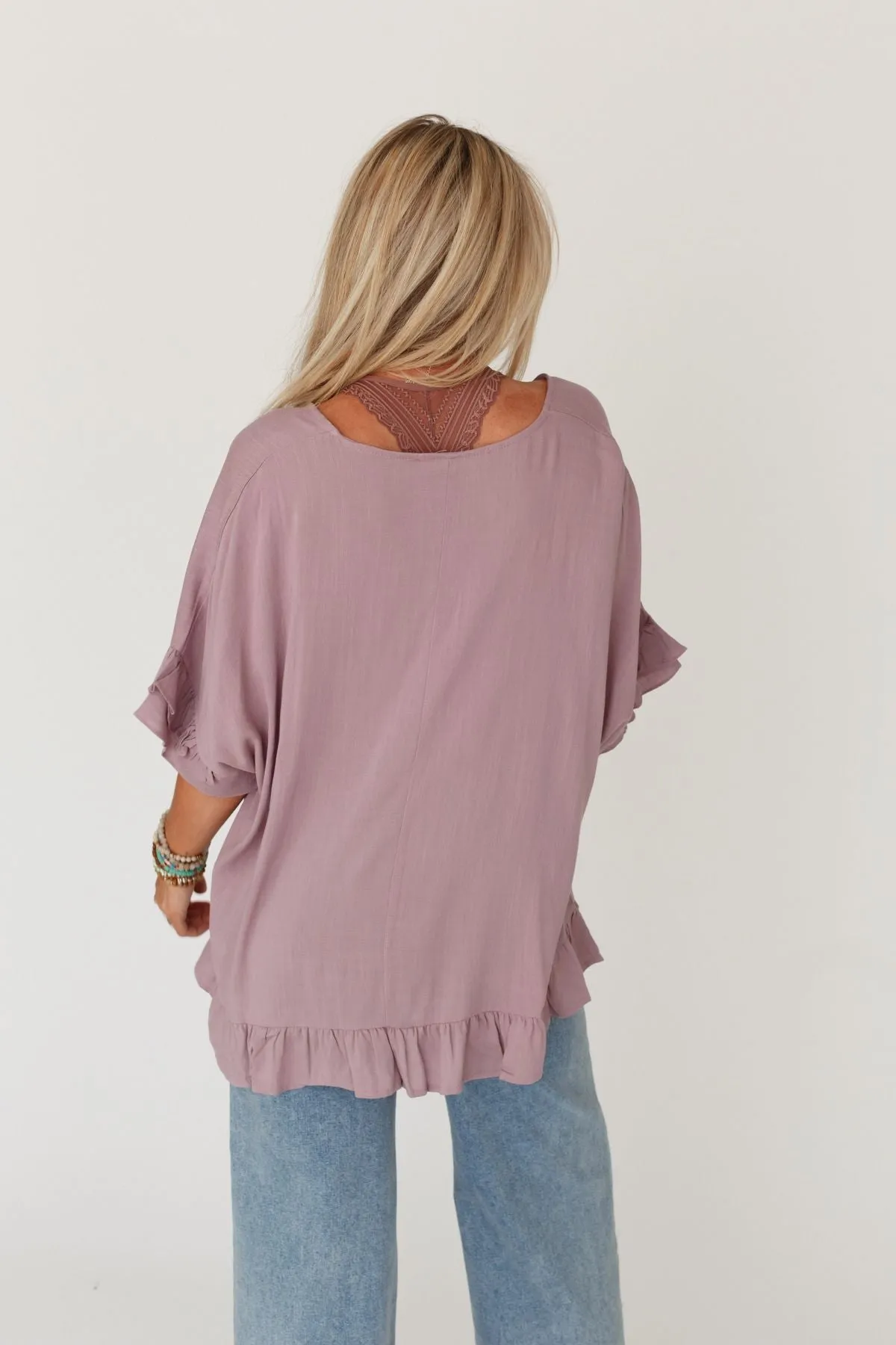 Let Me Be Ruffled Top - Pale Plum