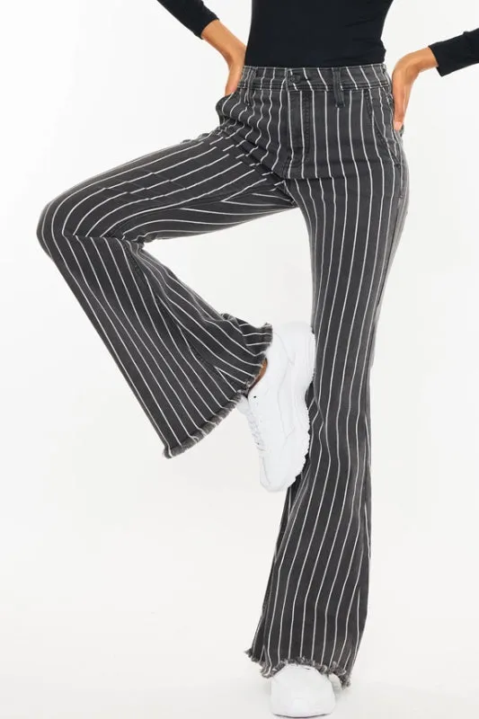 lura flares - grey stripe