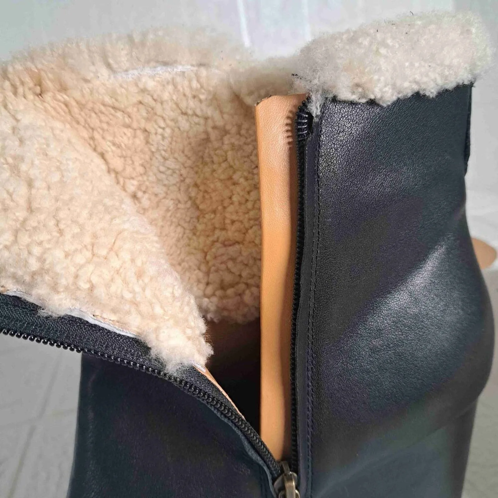 Marc Fisher LTD Brendan Suede Shearling Trim Wedge Booties