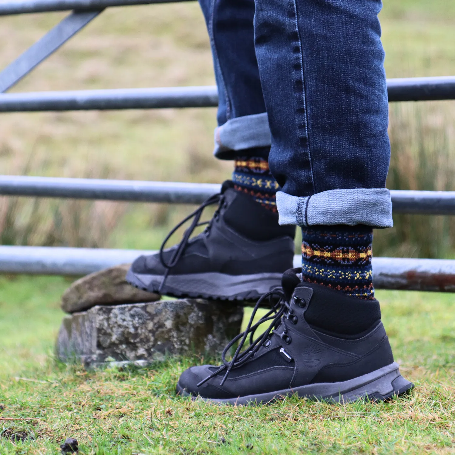 Men's Fair Isle Wool & Cotton Socks