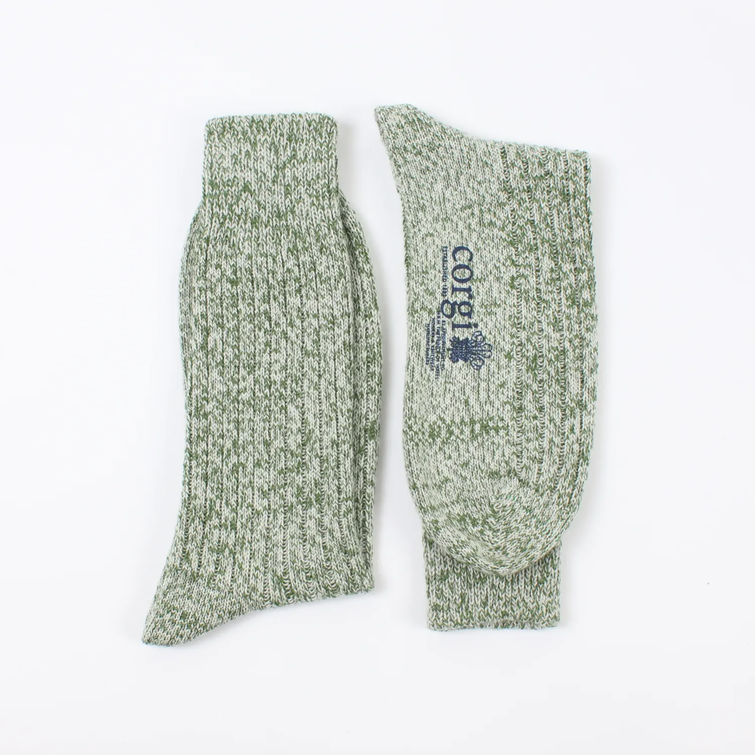 Men's Green Marl Wool & Cotton Socks