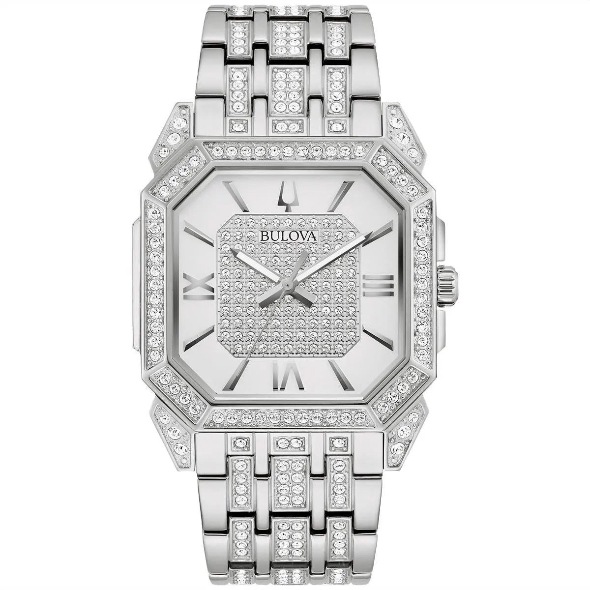MEN'S STAINLESS STEEL BULOVA OCTAVA WATCH WITH 300 CRYSTALS