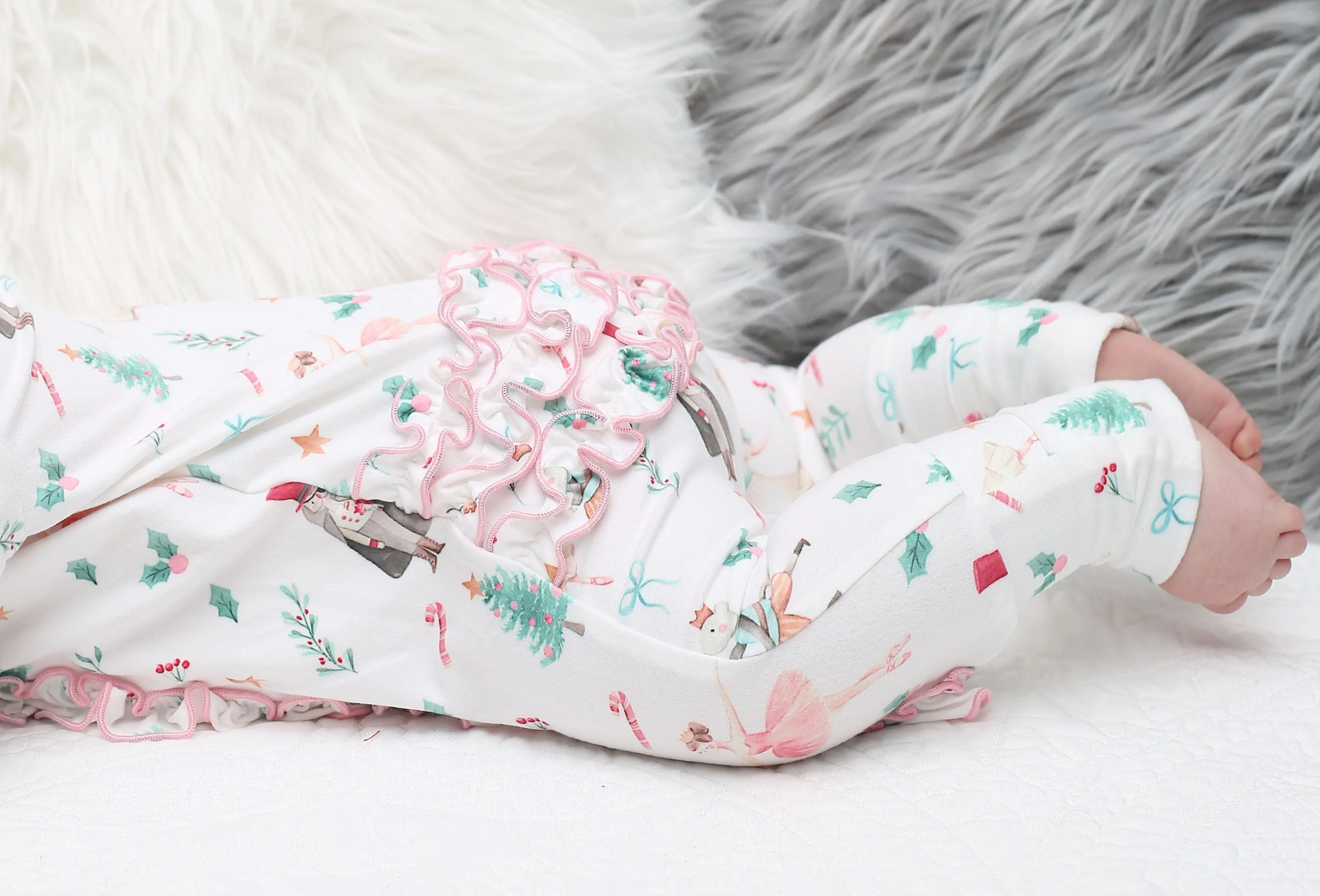 [Pre Order] Holiday Classics Vintage Nutcracker - Bamboo Ruffled Zippy Romper (EST SHIP LATE OCT)