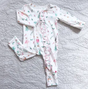 [Pre Order] Holiday Classics Vintage Nutcracker - Bamboo Ruffled Zippy Romper (EST SHIP LATE OCT)