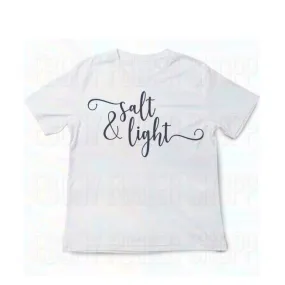 Salt & Light T Shirt - Ebony Fuller Shopp Christian T-shirt - For Faithful Spiritual Men & Women - Christians White Unisex T-shirts