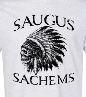 Saugus Sachems Skull - 1 color front print